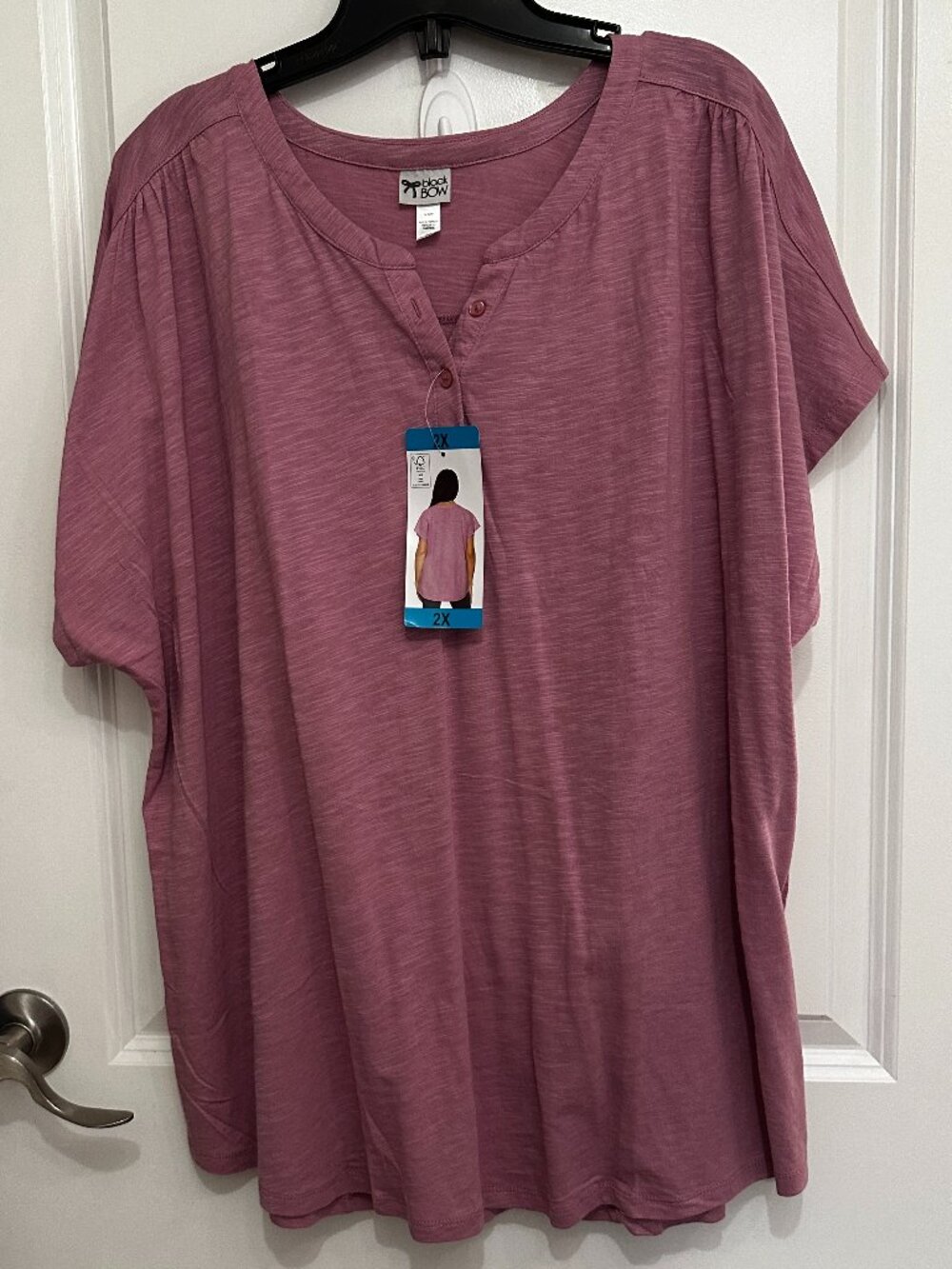 Women's Black Bow Fancy T Shirt/Blouse Size 2x NWT
